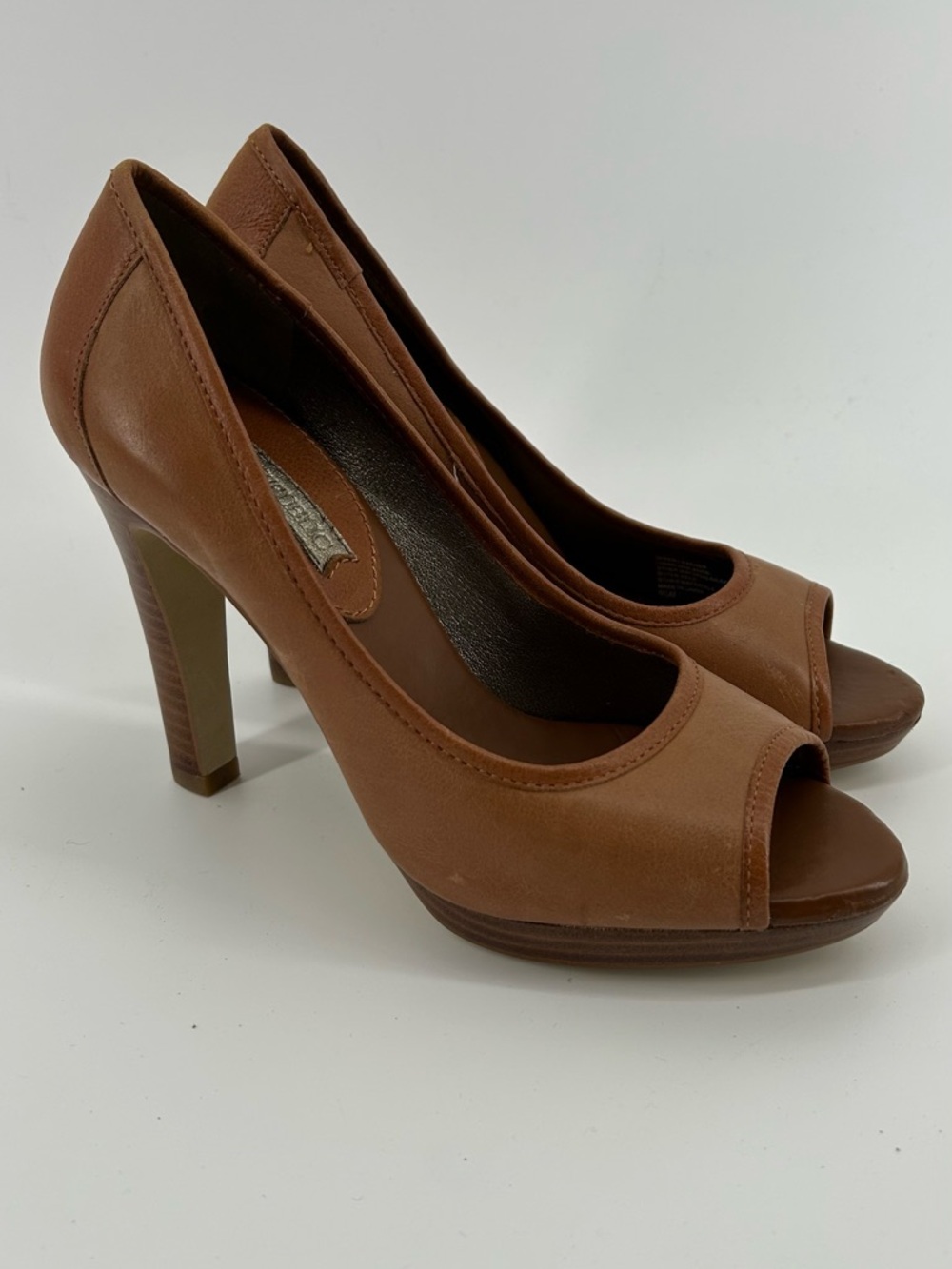 Banana Republic Tan Brown Peep-Toe High Heels